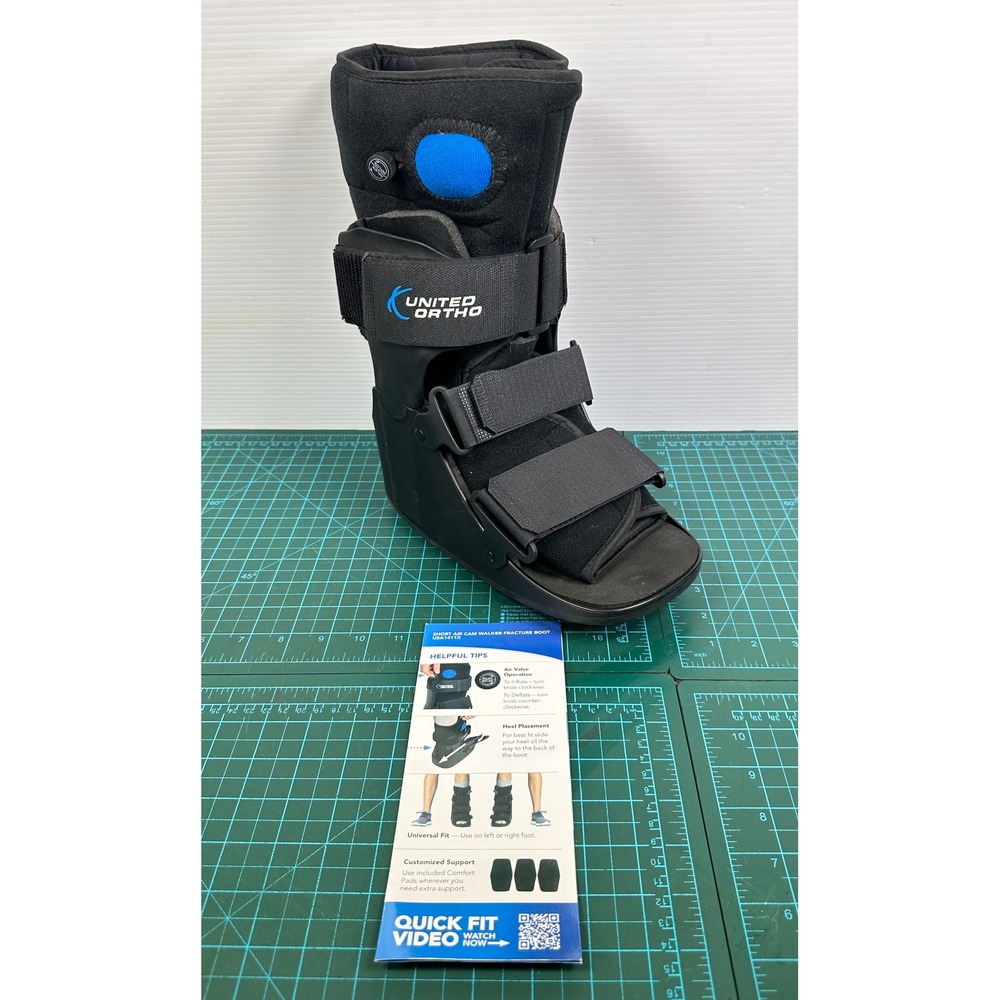 United Ortho Short Air Cam Walker Fracture Boot USA1411X Black S/M